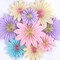 9 PCS Pastel Paper Flower Decorations,Yellow,Pink and Purple Pastel Party Decorations,Sunflower Folding Paper Fans,Classroom Decoration Paper Floral